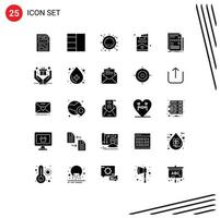 Stock Vector Icon Pack of 25 Line Signs and Symbols for hardware data sunlight component smoking Editable Vector Design Elements