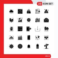 25 Thematic Vector Solid Glyphs and Editable Symbols of mix tubes seo test heart Editable Vector Design Elements