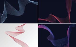 Collection of geometric minimal lines pattern set vector