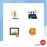 4 Universal Flat Icon Signs Symbols of creative new idea transport voltage Editable Vector Design Elements