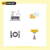 4 Universal Flat Icons Set for Web and Mobile Applications connection egg network message construction Editable Vector Design Elements