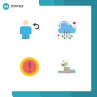 Set of 4 Commercial Flat Icons pack for avatar about human hosting note Editable Vector Design Elements