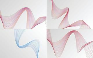 Collection of geometric minimal lines pattern set vector