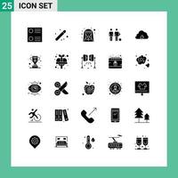 Stock Vector Icon Pack of 25 Line Signs and Symbols for power friends female football amateur Editable Vector Design Elements