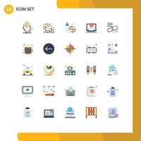 User Interface Pack of 25 Basic Flat Colors of gdpr screen color picker tool laptop Editable Vector Design Elements