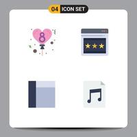 4 Universal Flat Icon Signs Symbols of balloon document seo grid 5 Editable Vector Design Elements