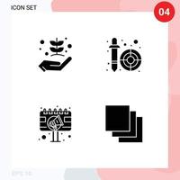 Set of Vector Solid Glyphs on Grid for agriculture ad give dropper advertising Editable Vector Design Elements