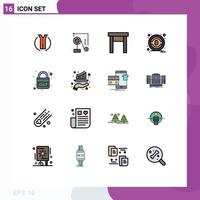 16 Creative Icons Modern Signs and Symbols of link http furniture domain money Editable Creative Vector Design Elements