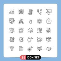 Group of 25 Lines Signs and Symbols for time history line map gps Editable Vector Design Elements