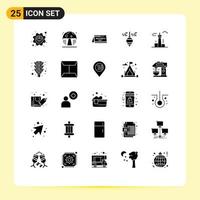 Pictogram Set of 25 Simple Solid Glyphs of canada architecture and city day tool bob Editable Vector Design Elements