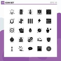 Universal Icon Symbols Group of 25 Modern Solid Glyphs of board seo up traning romance Editable Vector Design Elements