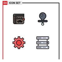 4 Creative Icons Modern Signs and Symbols of wallet interface fathers day nipple database Editable Vector Design Elements