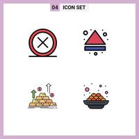 4 Creative Icons Modern Signs and Symbols of cancel gold exit eject cash Editable Vector Design Elements