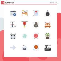 Modern Set of 16 Flat Colors and symbols such as document develop shopping coding bathyscaphe Editable Pack of Creative Vector Design Elements