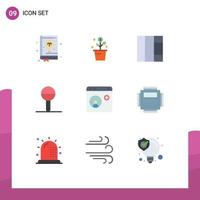 Universal Icon Symbols Group of 9 Modern Flat Colors of help browser plant rattle child Editable Vector Design Elements