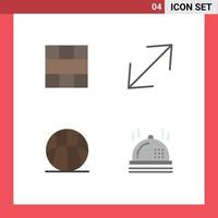 Pictogram Set of 4 Simple Flat Icons of frame athletics layout corner game Editable Vector Design Elements