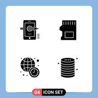 4 Creative Icons Modern Signs and Symbols of education clock drawing sd time Editable Vector Design Elements