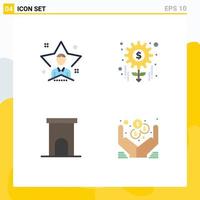 Universal Icon Symbols Group of 4 Modern Flat Icons of bright architecture student management house Editable Vector Design Elements