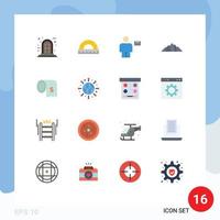 conjunto de 16 iconos de interfaz de usuario modernos símbolos signos para escena naturaleza avatar paisaje carta paquete editable de elementos de diseño de vectores creativos