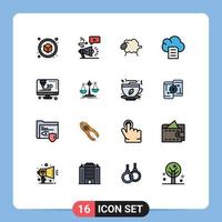 paquete de iconos de vector de stock de 16 signos y símbolos de línea para datos de impresora de ovejas de computadora de ley elementos de diseño de vector creativo editable