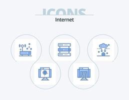 Internet Blue Icon Pack 5 Icon Design. connect. storage. connection. multimedia. database vector