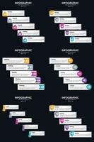 Vector 6 Infographics Pack Presentation slide template 5 Steps cycle diagrams and timelines