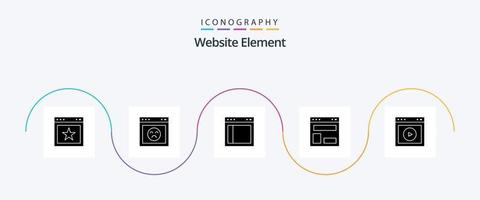 Website Element Glyph 5 Icon Pack Including website layout. web layout. divide. layout. website vector