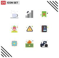 Modern Set of 9 Flat Colors and symbols such as warning costume stats character mask Editable Vector Design Elements