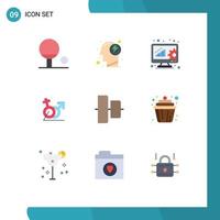 9 Universal Flat Color Signs Symbols of vertical align data management identity sign Editable Vector Design Elements