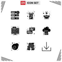 Pictogram Set of 9 Simple Solid Glyphs of success marketing speech growth oil Editable Vector Design Elements