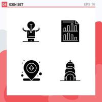 Universal Icon Symbols Group of Modern Solid Glyphs of business report person data location Editable Vector Design Elements