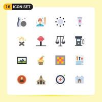 User Interface Pack of 16 Basic Flat Colors of fire foam commitment face beauty Editable Pack of Creative Vector Design Elements