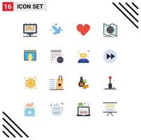 16 Creative Icons Modern Signs and Symbols of access navigate love map direction Editable Pack of Creative Vector Design Elements