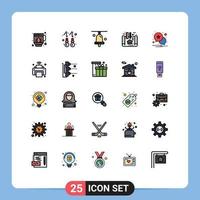 Set of 25 Modern UI Icons Symbols Signs for printer star education notification plan Editable Vector Design Elements