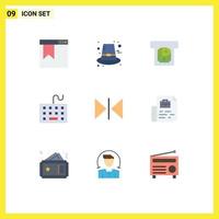 9 Universal Flat Colors Set for Web and Mobile Applications horizontal keyboard atm hardware devices Editable Vector Design Elements