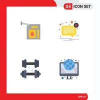 4 Universal Flat Icon Signs Symbols of car dumbbell station mail healthcare Editable Vector Design Elements