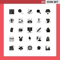 25 Creative Icons Modern Signs and Symbols of less car pincers search look Editable Vector Design Elements