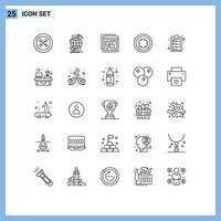 25 Universal Line Signs Symbols of check list sign web medicine web Editable Vector Design Elements