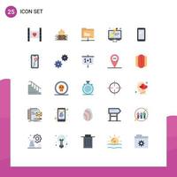 Modern Set of 25 Flat Colors and symbols such as pen edit network design tools server Editable Vector Design Elements