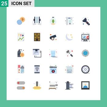 25 Universal Flat Colors Set for Web and Mobile Applications flash management transfer education power Editable Vector Design Elements