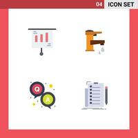 User Interface Pack of 4 Basic Flat Icons of business drop sale tap qa Editable Vector Design Elements