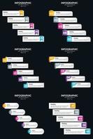 Vector 6 Infographics Pack Presentation slide template 5 Steps cycle diagrams and timelines