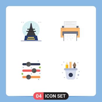 4 paquete de iconos planos de interfaz de usuario de signos y símbolos modernos de información de vacaciones elemento de diseño de eliminación de vacaciones elementos de diseño vectorial editables vector