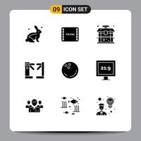 conjunto de 9 iconos modernos de ui símbolos signos para bolos torniquetes de arquitectura subterránea acceso a elementos de diseño vectorial editables vector