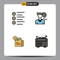 Modern Set of 4 Filledline Flat Colors Pictograph of format check emojis male feature Editable Vector Design Elements