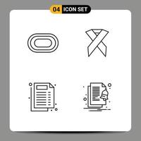 Modern Set of 4 Filledline Flat Colors and symbols such as athlete report sport health alert Editable Vector Design Elements