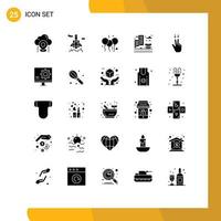 Pictogram Set of 25 Simple Solid Glyphs of gesture park indian building city Editable Vector Design Elements