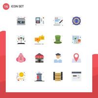 16 Creative Icons Modern Signs and Symbols of tube chemistry language computing web Editable Pack of Creative Vector Design Elements