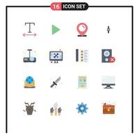 16 Thematic Vector Flat Colors and Editable Symbols of light presentation ecommerce beamer audio Editable Pack of Creative Vector Design Elements