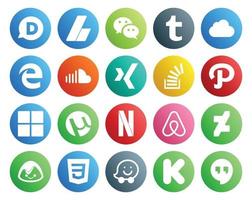 20 Social Media Icon Pack Including microsoft overflow soundcloud stock stockoverflow vector